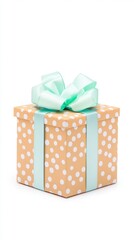 Polka Dot Gift Box Isolated On White Background