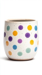 Minimal Polka Dot Ceramic Object Isolated On White