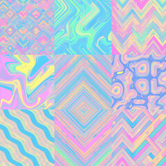 Vibrant Geometric Patterns on Square Panels