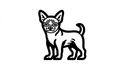 Obraz premium Stylized illustration of a small dog with large ears.
