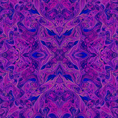 Purple and pink symmetrical abstract patterns