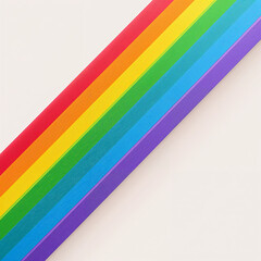 Rainbow Colored Stripes on White Background colorful