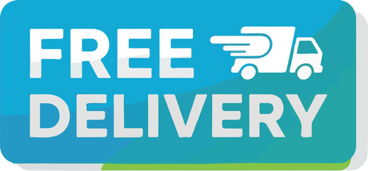 Free Delivery Promotional graphic with a truck for fast and convenient shipping services