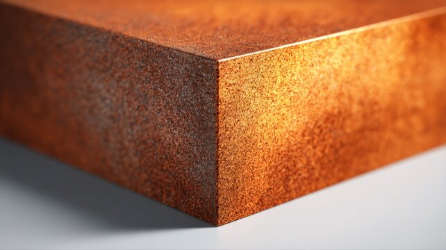 Textured Copper Sheet Metal Close-Up: Industrial Material for Modern Design and Manufacturing Applications