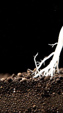 Growth Cycle Of A Plant: A Visual Depiction Of Seed Germination and Root Development