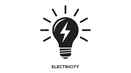 Vector Illustration of a Light Bulb Symbolizing Electricity and Innovation