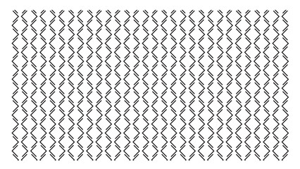 Fototapeta premium Geometric pattern of double-lined black diamonds forming a continuous mesh or lattice on a white background.