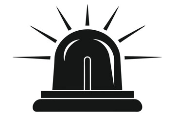 Obraz premium emergency siren icon silhouette line art vector illustration with a white background