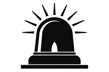Obraz premium emergency siren icon silhouette line art vector illustration with a white background