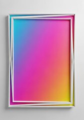 A minimal white frame surrounds a large area of empty space, emphasizing purity, simplicity, and clean, geometric borders, clean, border, contemporary