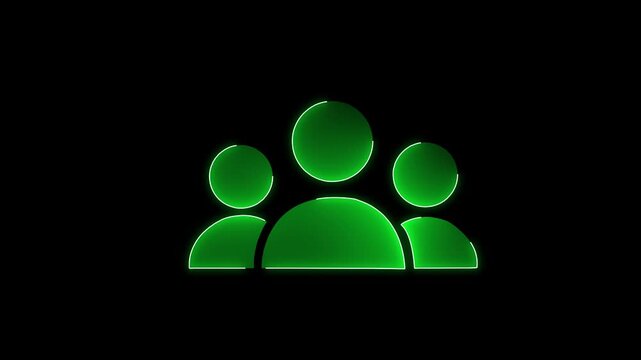 Group of three people icon isolated animation .Community icon ,Business and team work icon animation . group people animated on transparent background.