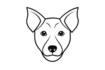 dog head silhouette line art vector illustration with a white background