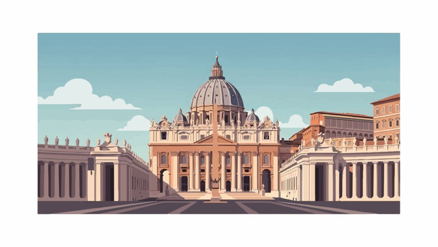 Impressive domed structure with colonnades against a soft blue sky