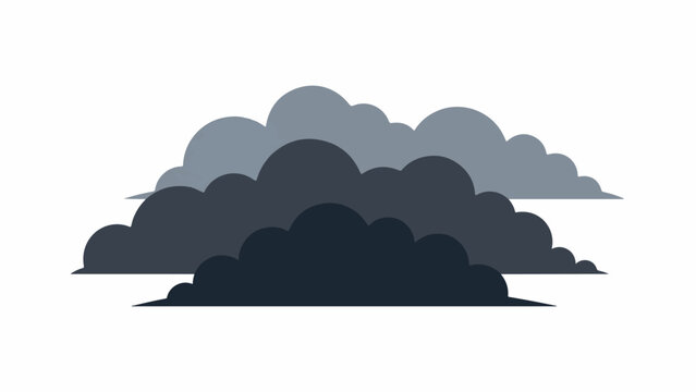 Layered, dark, and light gray stylized clouds against white