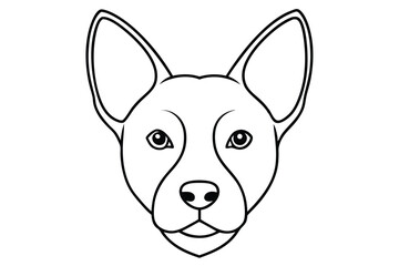 Obraz premium dog head silhouette line art vector illustration with a white background