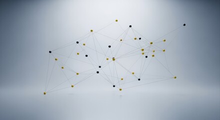 Abstract Network Connection with Nodes and Lines Representing Data Connectivity and Modern Technology