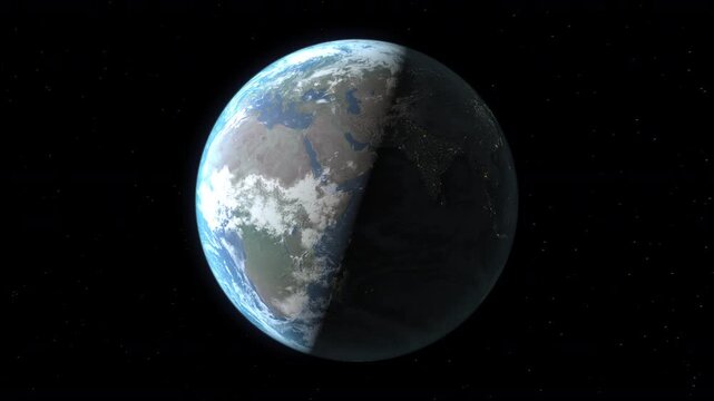 Location and map of Nepal on the surface of the earth at nighttime.
