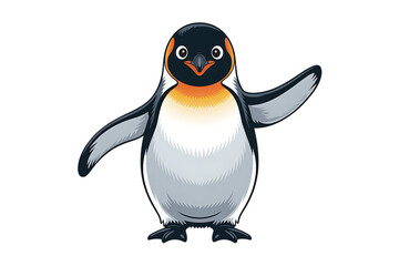 Fototapeta premium Cute emperor penguin cartoon illustration