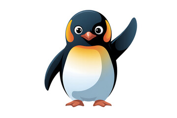 Obraz premium Cartoon penguin waving hello