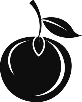  jambul fruit silhouette, fruit vector, botanical illustration, tropical fruit, black and white