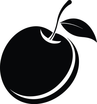 jambul fruit silhouette, fruit vector, botanical illustration, tropical fruit, black and white