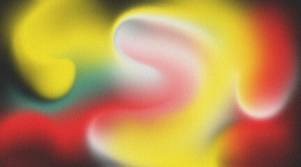Abstract Yellow Red and Green Blur Gradient Background with Soft Grain Texture Vibrant Modern Art