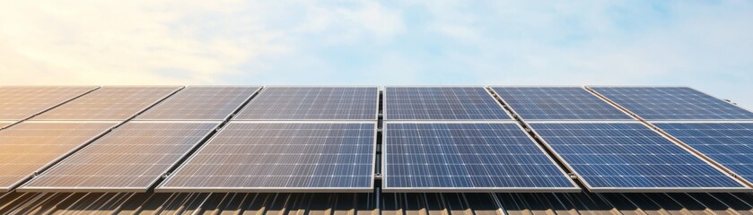 Fototapeta premium Solar Panels Array Capturing Sunlight A Clean Energy Future, renewable, sustainable