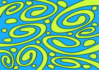 Abstract background with cute curly line and some dot pattern