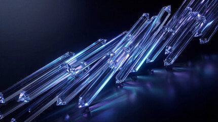 Glistening Crystal Rods Formation