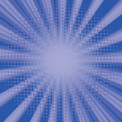 Obraz premium Comic book halftone background. Red sun pop art retro rays background.