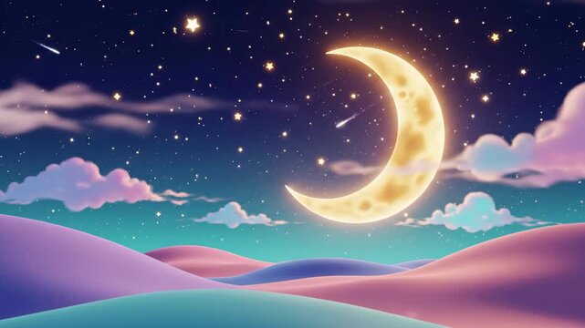 Serene night sky over rolling hills