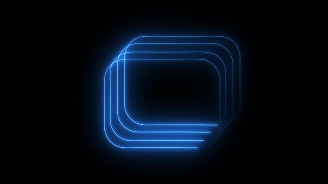 Abstract glowing neon rectangle border frame line animation. Rectangular neon frame in pink and purple. Looping line motion animation. glowing, line, lines, loop, looped, looping, neon, 