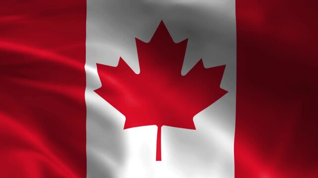 Waving Canadian flag with red maple leaf a symbol of Canada fluttering in the wind perfect for national pride and patriotic themes