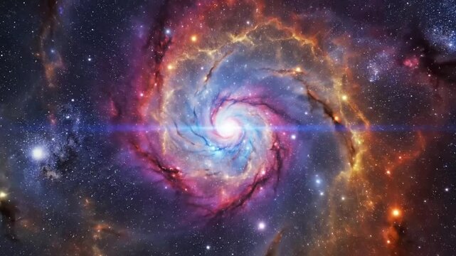 Vibrant spiral galaxy in deep space