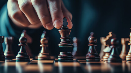 Business decision making chess move