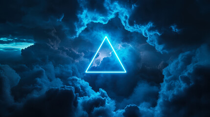 Electric neon triangle symbol