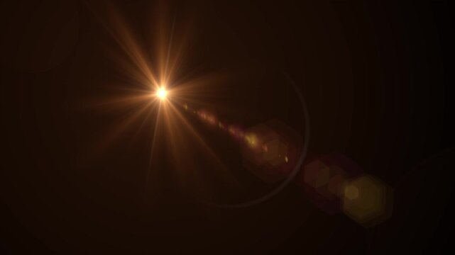 Cinematic lens flare effect on a black background, Perfect for transitions, overlays, film intros, logo reveals, and dramatic visual effects. featuring glowing light streaks and soft optical flares