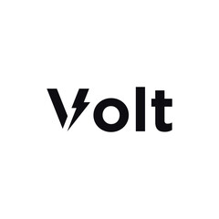 Obraz premium word mark volt logo design, typography text volt graphics vector template