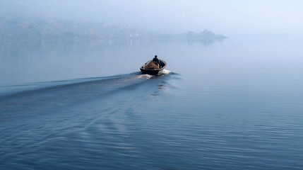 Fototapeta premium boat on the lake