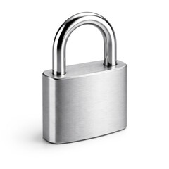Fototapeta premium Modern Minimal Padlock Isolated on White Background, Security and Protection Concept