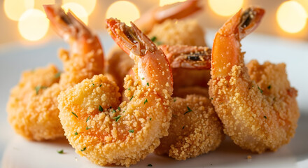 Golden Fried Shrimp Close Up