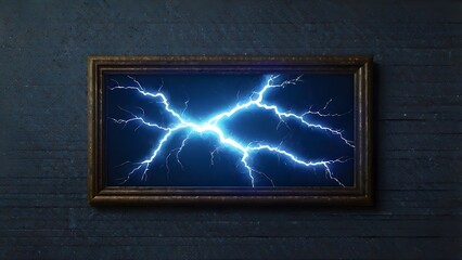 lightning frame on blackboard