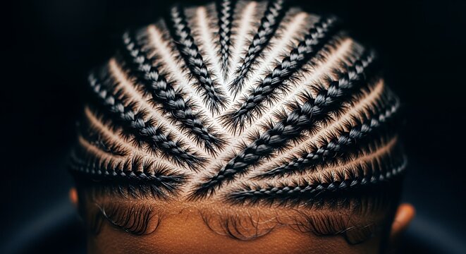 Close-up of Black Hair Braided with Precision