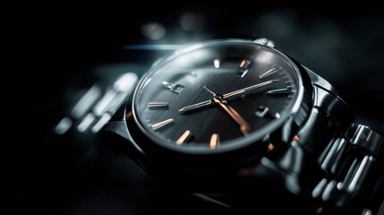 Wristwatch showing accurate time and professional style