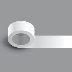 Roll of white tape on gray background