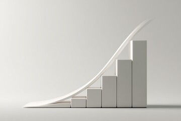 Abstract bar chart with a smooth upward curve.