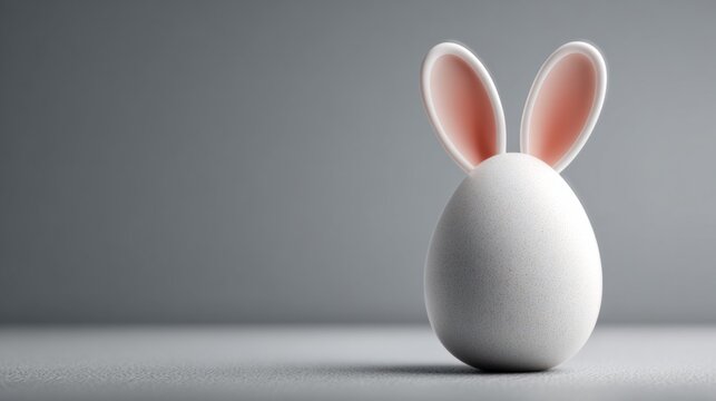 White egg with white rabbit ears	
