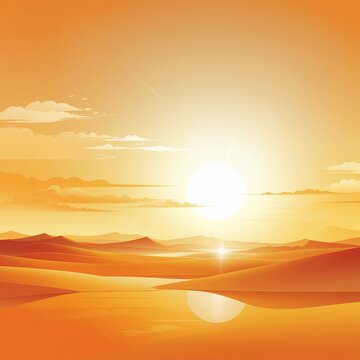 sunset over the desert