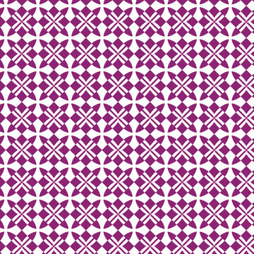 seamless geometric pattern with geometric shapes, architectural, floral, Moroccan tilework, quadrifoil, star-like, plum, magenta, four-fold rotational symmetry, nautical, petals, Gothic cathedral