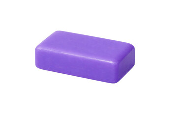 A small rectangular solid object with a smooth surface is presented in a shade of purple against a plain white background PNG